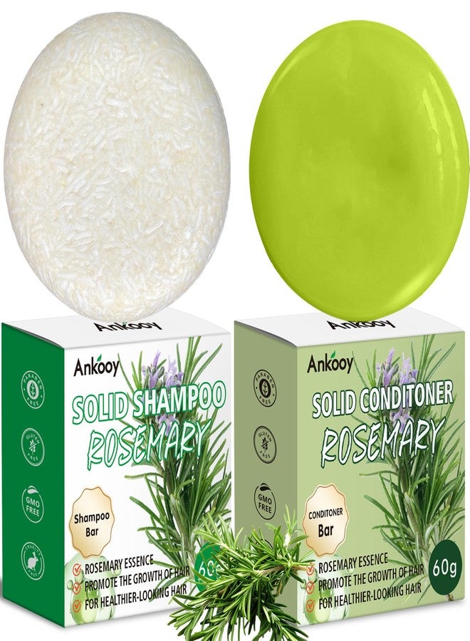 ANKOOY 2 Pack Rosemary Oil Shampoo Bars and Conditioner Set,Bar Shampoo and Conditioner for Men and Women, Strengthens Hair, Thickens Strands, Controls Oil, Supports Scalp Health, Reduces Hair Loss - Image 1